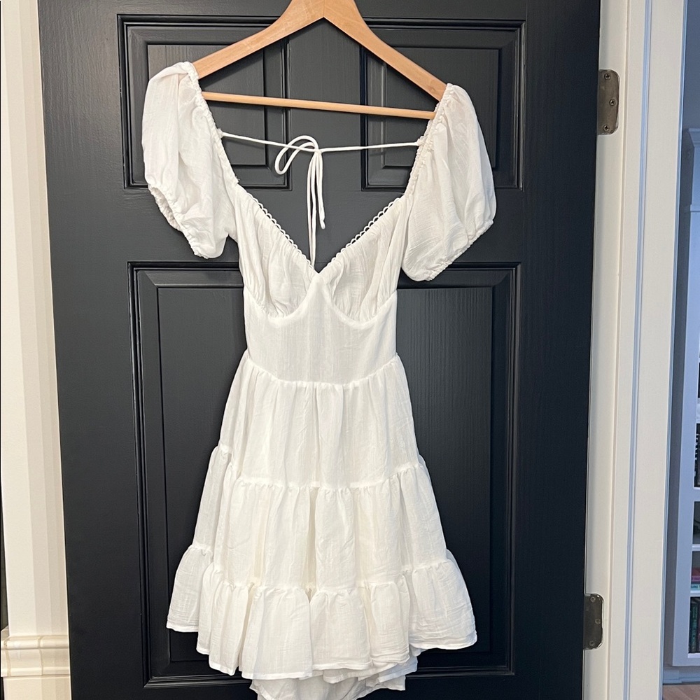 Princess Polly White Ruffle Tiered Backless Dress